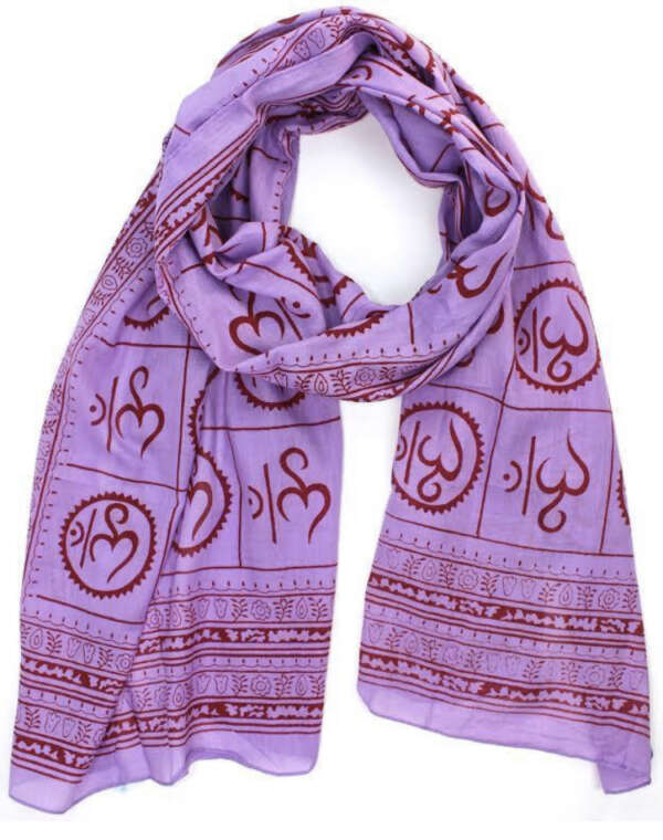 Purple Om Prayer Scarf