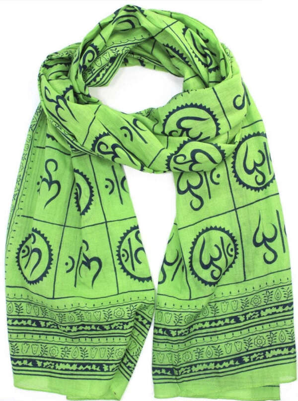 OM Prayer Scarf Green