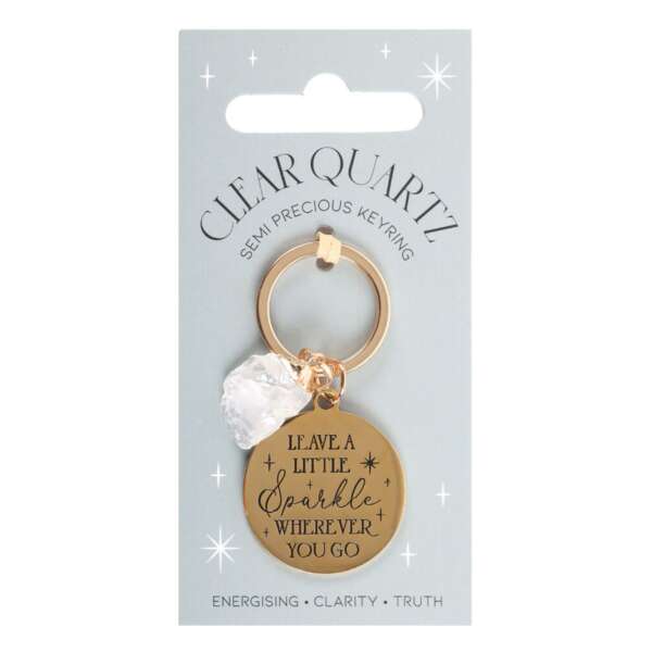 Leave a Little Sparkle Clear Quartz Crystal Keychain